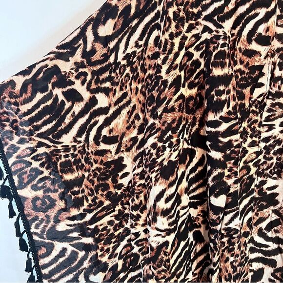 Bobbie Brooks Bundle of 2 Beach Pool Fringe edge Shawl Kimono Cardigan cover up - Picture 2 of 12